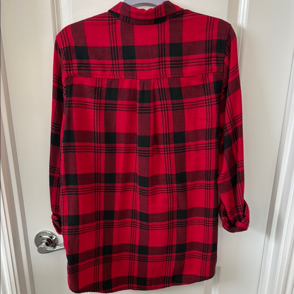 Express Red/Black Plaid Shirt - Picture 2 of 4